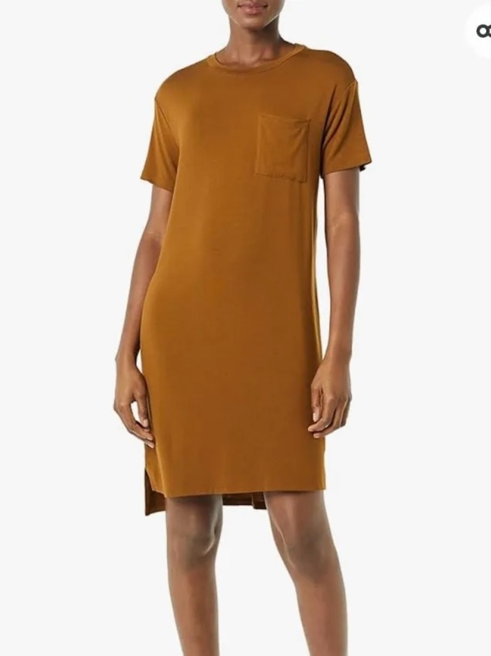 Daily Ritual Women's Relaxed Pocket Dress in Dark Chestnut Brown